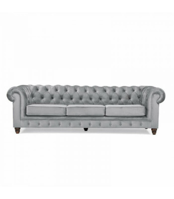 Chesterfield 5 places canapé classique de luxe en tissu en cuir Canapés en argent