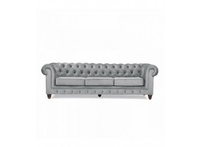 Chesterfield 5 places canapé classique de luxe en tissu en cuir Canapés en argent