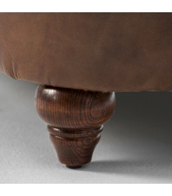 Canapé Chesterfield en cuir Canapé Canapés Sofas Trois places Marron Rouleaux
