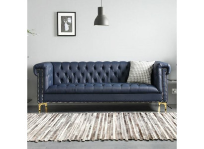 Mobilier de style anglais Chesterfield Canapé 3 places Rose Turkis 3 places Canapé bleu