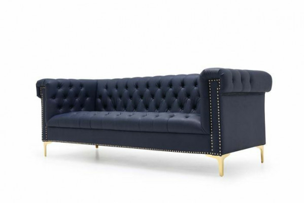 Mobilier de style anglais Chesterfield Canapé 3 places Rose Turkis 3 places Canapé bleu