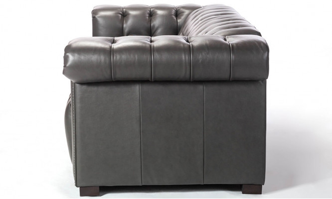 Designer Canapé Chesterfield Noir Trois Places 3 Places pour Salon