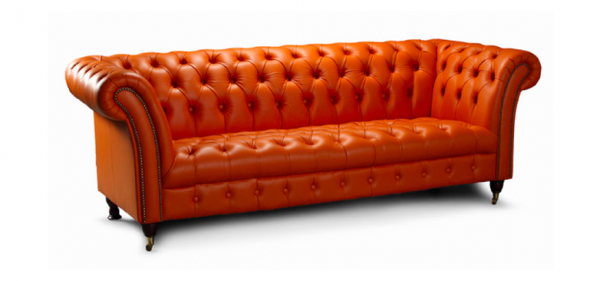 Canapé design 3 places Chesterfield Canapé Tissu Canapés Design Orange Instantané
