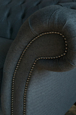 Original Chesterfield Canapé en cuir en tissu Chesterfield Upholstery Grand coussin de siège gris 265cm