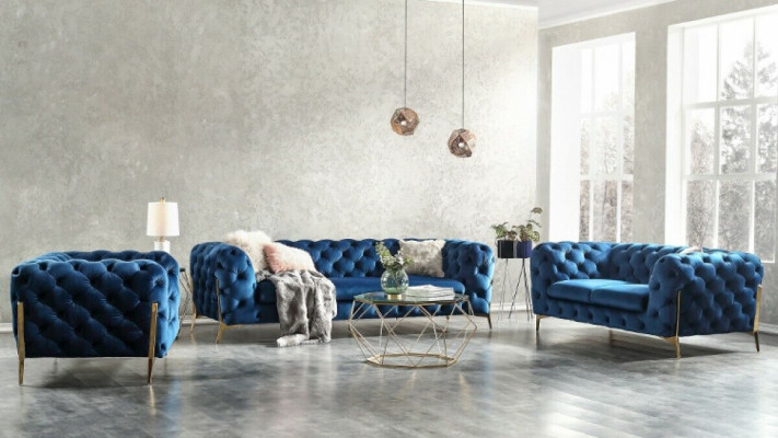 Canapé Canapé Rembourrage XXL Big Suite canapés design Chesterfield Textile 3+2+2