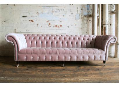 Canapé Chesterfield XXL grand canapé canapé en velours Cuir Textile Rembourrage 4 places neuf