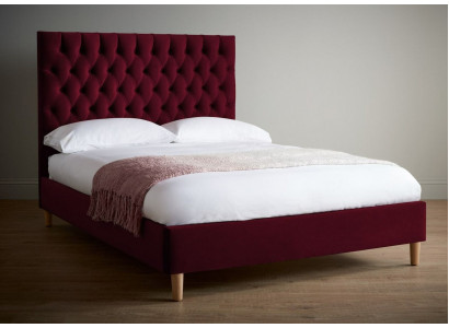 Lit Chesterfield rouge Lit rembourré Lit double Lits Grand lit XXL Lit de luxe Designer