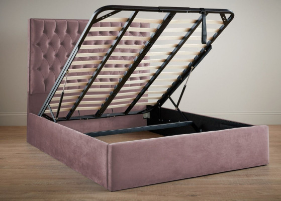 Lit double Chesterfield rose de designer Lit de chambre à coucher de designer