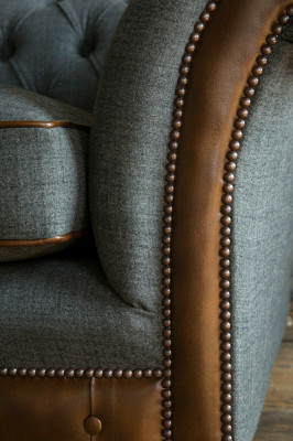 Canapé Chesterfield Canapé Tissu 265cm Coussin de Siège Quadruple 