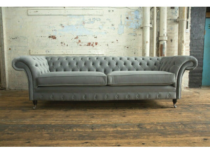 Chesterfield canapé 4 places en tissu moderne Canapé en cuir Chesterfield Textile