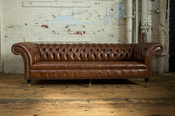 Canapé Chesterfield Marron Canapé Canapé 4 Places en Tissu Sièges Suite Canapés 265cm