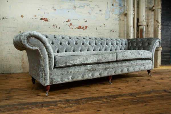 Chesterfield Gray Poslter Quatre places Designer Canapé 4 places