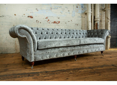 Chesterfield Gray Poslter Quatre places Designer Canapé 4 places