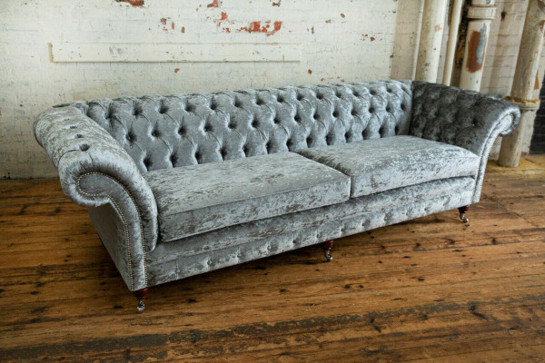 Chesterfield Gray Poslter Quatre places Designer Canapé 4 places