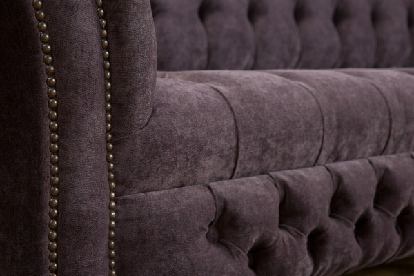 Canapé Chesterfield classique 4 places Canapés Rembourrage Cuir Marron Design