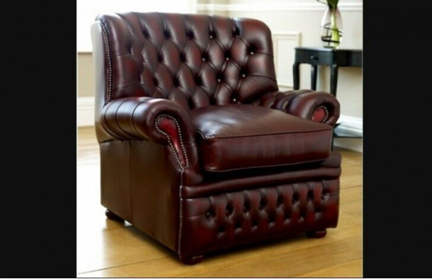 Brown Chesterfield canapé de designer de style ancien 3 places pour le salon