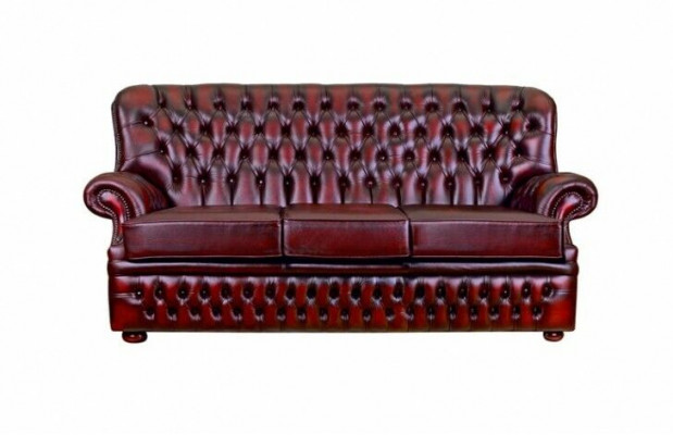 Brown Chesterfield canapé de designer de style ancien 3 places pour le salon