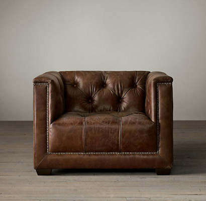 Chesterfield Ensemble de canapé 3+1 places Canapé Canapé en tissu en cuir Suite de canapés