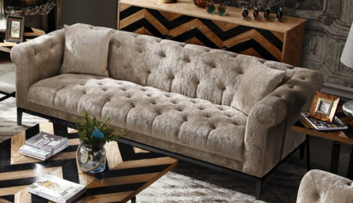 Noble Luxury Chesterfield Canapé Canapé en tissu Rembourrage en cuir Canapés Rembourrage