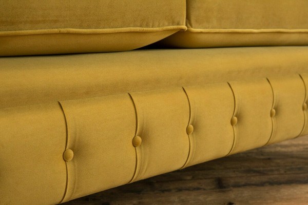 Canapé Chesterfield jaune 2 places Designer Salon Canapé 2 places