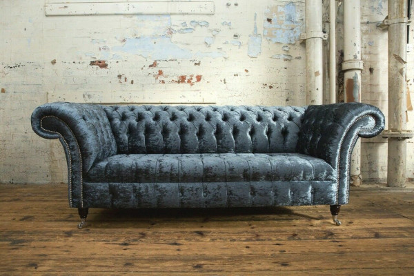 Salon Canapé Chesterfield Design Textile Canapés Trois Places Gris