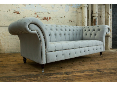 Canapé trois places moderne Chesterfield design blanc