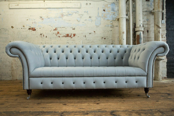 Canapé trois places moderne Chesterfield design blanc