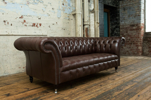 Canapé Chesterfield marron Canapé de luxe Canapé tapissé de designer