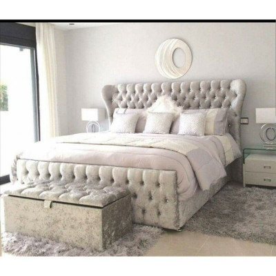 Lit de designer Chambre Lits Textile Cuir Hôtel de luxe Rembourrage Velours