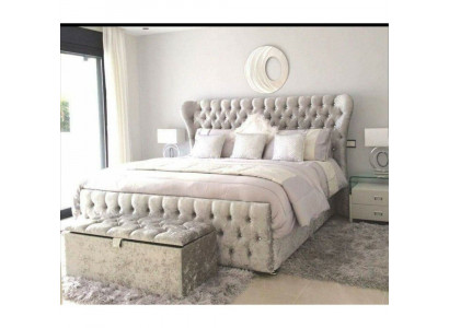 Lit de designer Chambre Lits Textile Cuir Hôtel de luxe Rembourrage Velours