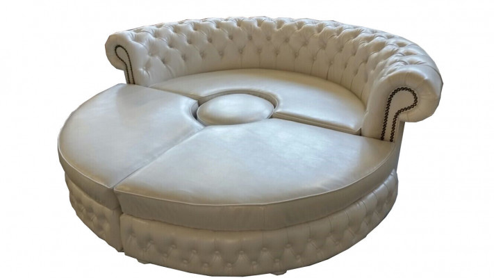 Chesterfield SOFA ROND Canapé d'angle Royal Canapé design demi-circulaire en cuir