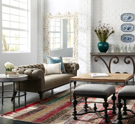 Canapé Chesterfield Tissu Canapé en Cuir Revêtement Canapé Suite 4 Places