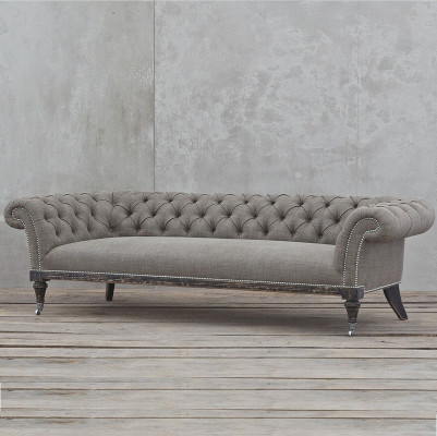 Canapé Chesterfield Tissu Canapé en Cuir Revêtement Canapé Suite 4 Places