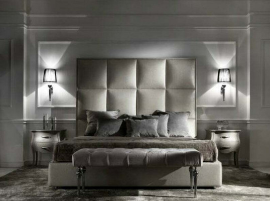 Lit double Lits Designer textile Mariage Lit moderne Chambre Lit Revêtement textile