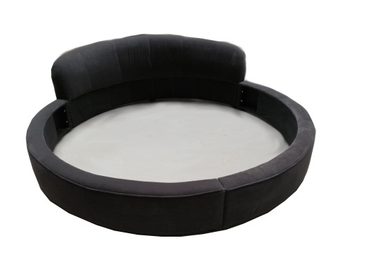 Lit rond design moderne Luxe Rembourrage Lits ronds Tissu textile Lits ronds nouveaux