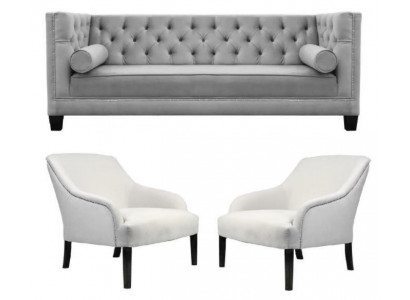 Gris Chesterfield Fauteuil Blanc xxl Grand Canapés en Tissu Créatif Nouveaux Meubles