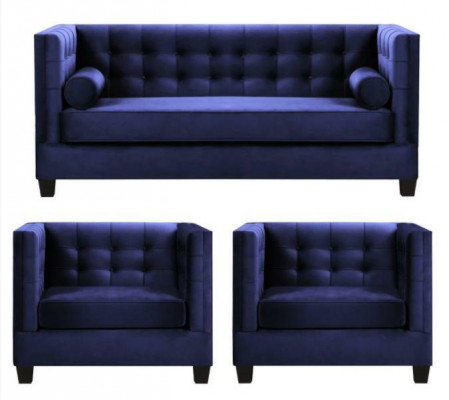 Canapé-lit Fauteuil créatif Meubles textile Tissu Bleu Groupe Salon Moderne Sofa