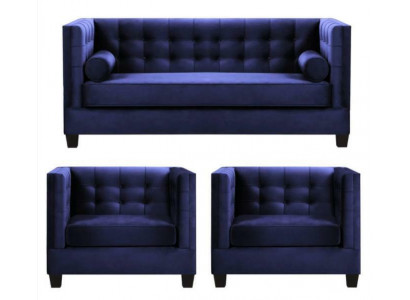 Canapé-lit Fauteuil créatif Meubles textile Tissu Bleu Groupe Salon Moderne Sofa