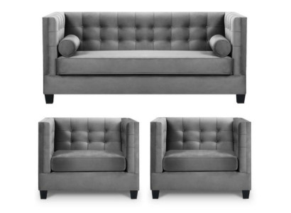 Ensemble de canapé Canapé-lit Gris Fauteuil Créatif Meubles Tissu Textile Salon neuf