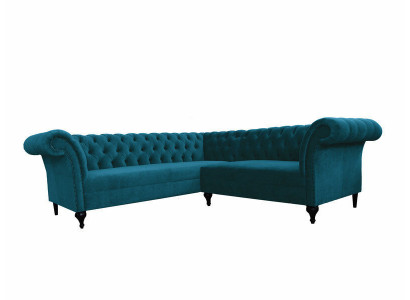 Canapé d'angle Chesterfield Canapé d'angle Canapé design Canapé Velours en cuir Sofa