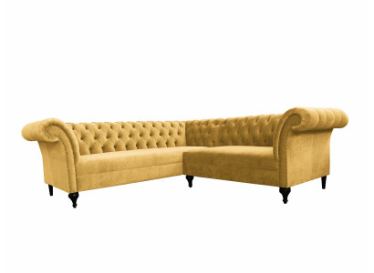 Canapé d'angle Chesterfield Canapé d'angle Canapé design Canapé en velours Canapé en cuir