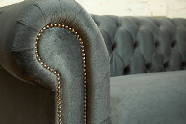 Moderne canapé de salon de luxe gris à trois places
