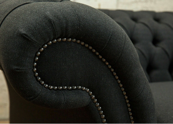Canapé 3 places Chesterfield noir moderne de luxe