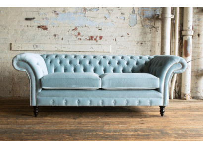 HellBlue canapé de luxe moderne Chesterfield trois places pour le salon