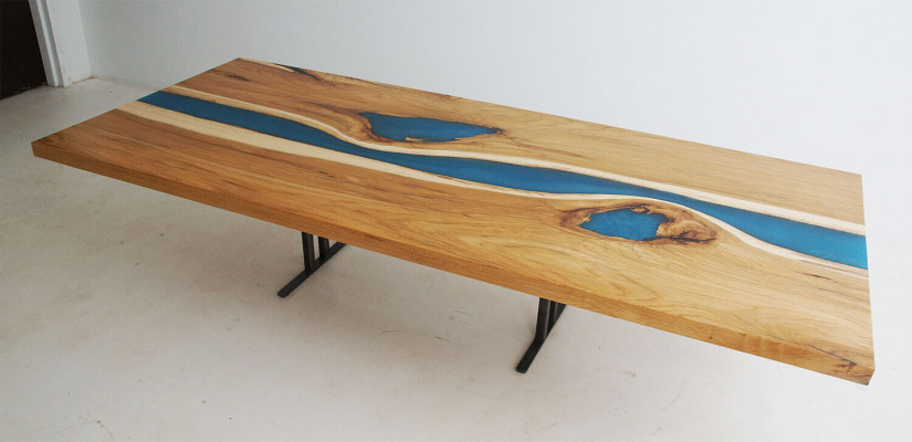 Table de salle à manger de luxe en bois véritable Tables solides de designer Table de cuisine
