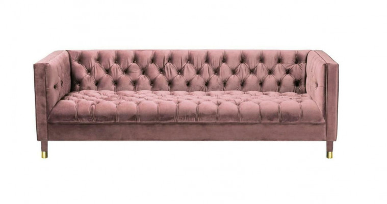 Canapé Chesterfield rose Meubles de canapés 4 places Tissu d'ameublement Canapés xxl grande taille 230cm