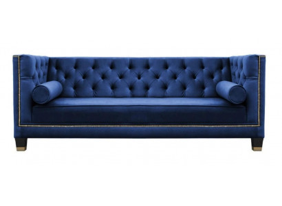 Chesterfield bleu Trois places Canapés en tissu Design pour le salon