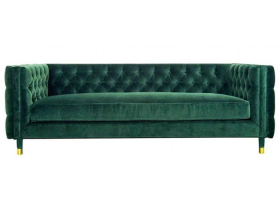 Canapé Chesterfield 4 places de luxe Tissu de meuble de design Vert Canapés