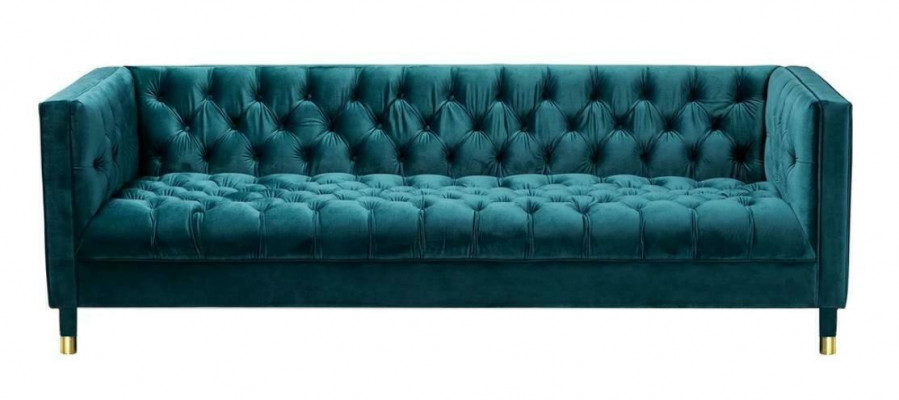 Chesterfield Sofa Bleu et Canapés en Tissu Textile Canapés Meubles 4 Places