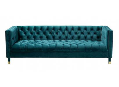Chesterfield Sofa Bleu et Canapés en Tissu Textile Canapés Meubles 4 Places